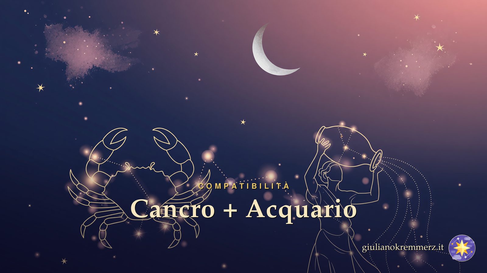 Cancro e Acquario: Cancro e Acquario: Acqua e Aria, calore contro distacco. Affinità in amore e sesso, perché è una coppia difficile e cosa può tenerla insieme.