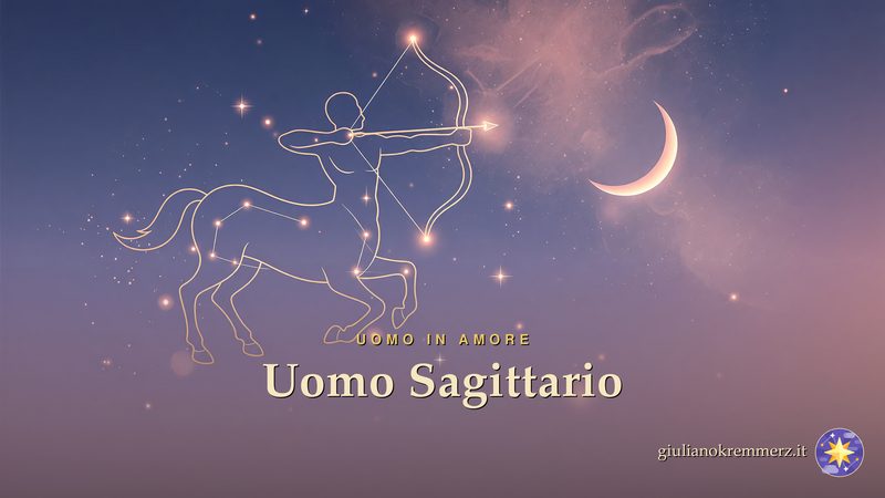 Uomo Sagittario: L'uomo Sagittario è governato dal pianeta Giove e radicato nell'elemento Fuoco, con modalità Mobile.